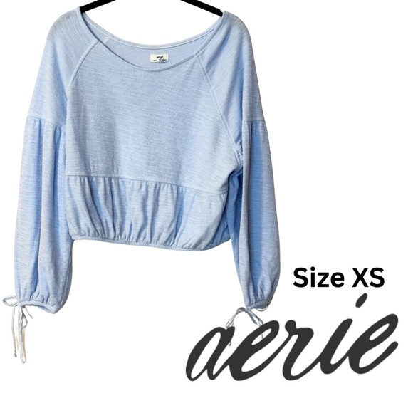 aerie Sweaters - EUC Aerie Light Blue Endless Summer Off-the-Shoulder Sweater in XS